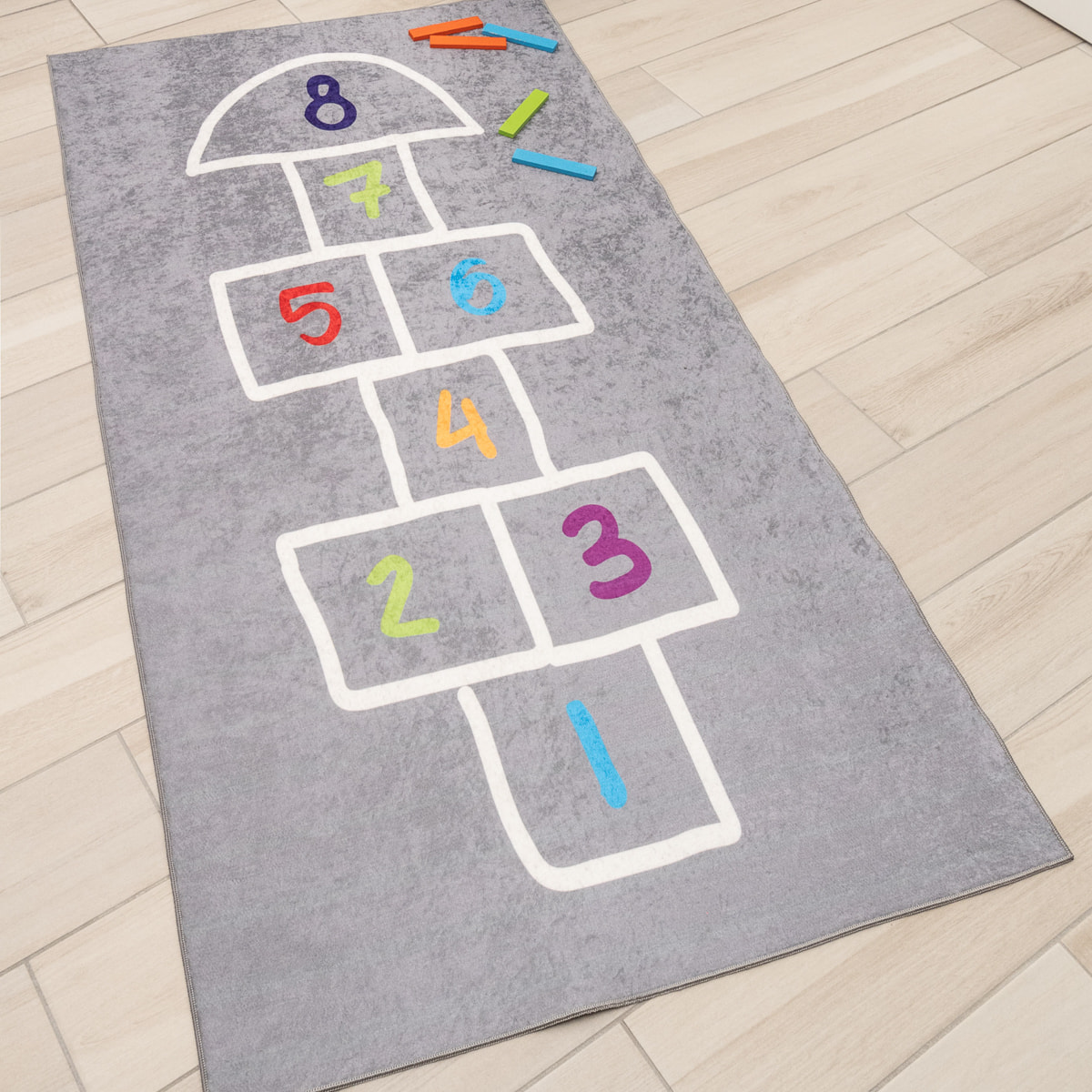 Stampa - tapis enfant lavable à motif, gris