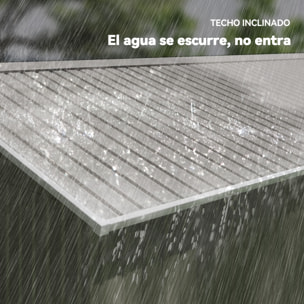 Caseta de Jardín Exterior 12,4 m² 340x386x200 cm, Cobertizo de Jardín Exterior Metálico con Puerta Corredera, Base Refuerzo (Suelo NO Incluido) y Ventanas Gris Claro