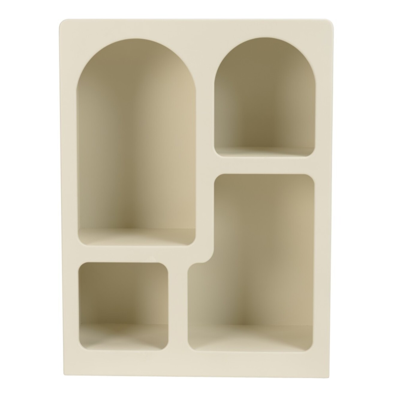 HELENA - Etagère 4 niches 60x24cm en bois peint couleur beige