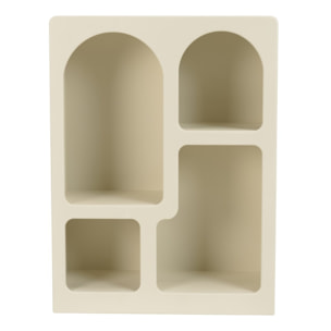 HELENA - Etagère 4 niches 60x24cm en bois peint couleur beige