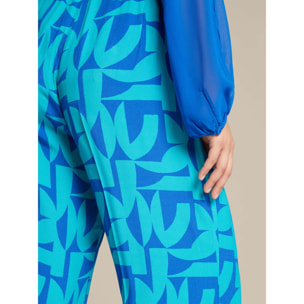 Elena Mirò - Pantalones estampados de viscosa ECOVERO™ - Light - blue