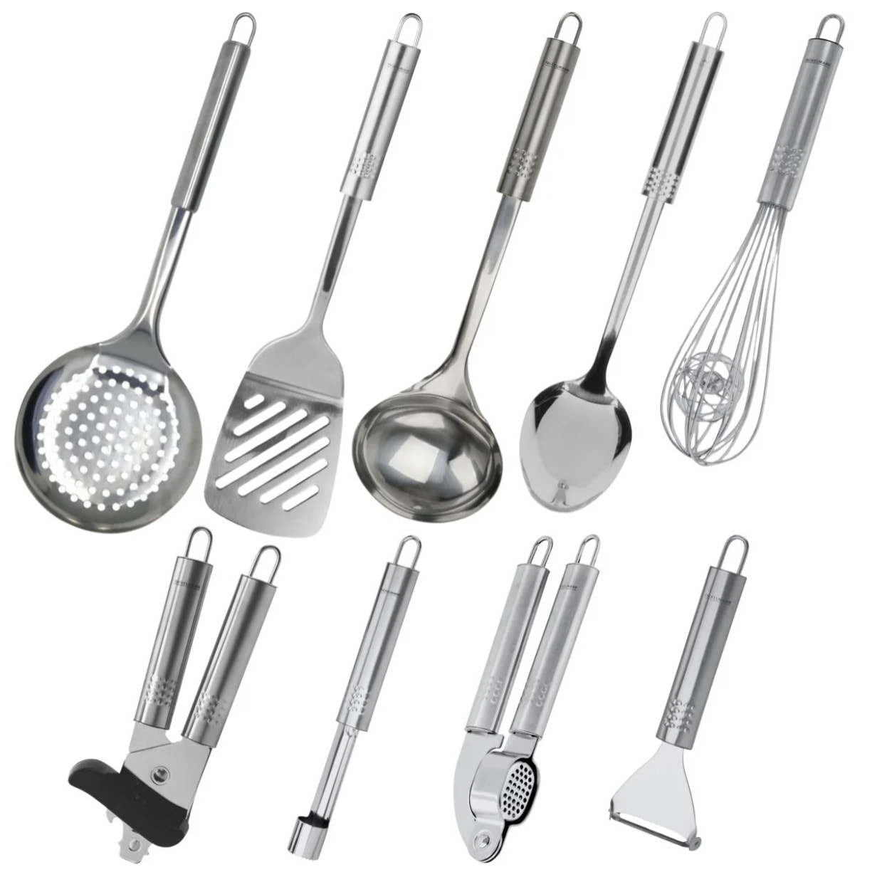 Ensemble de 9 ustensiles de cuisine inox Fackelmann Ovale