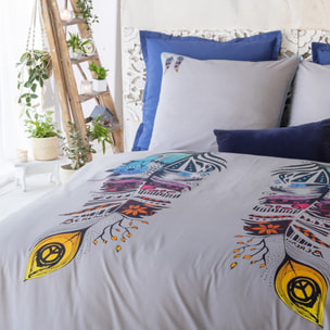 Parure Housse De Couette 3pcs 100%percale Coton 70fils Monica