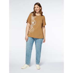 Fiorella Rubino - T-shirt con stampa floreale - Beige