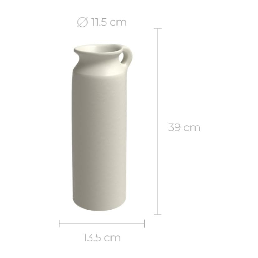 Vase blanc Soizic en terre cuite H39cm