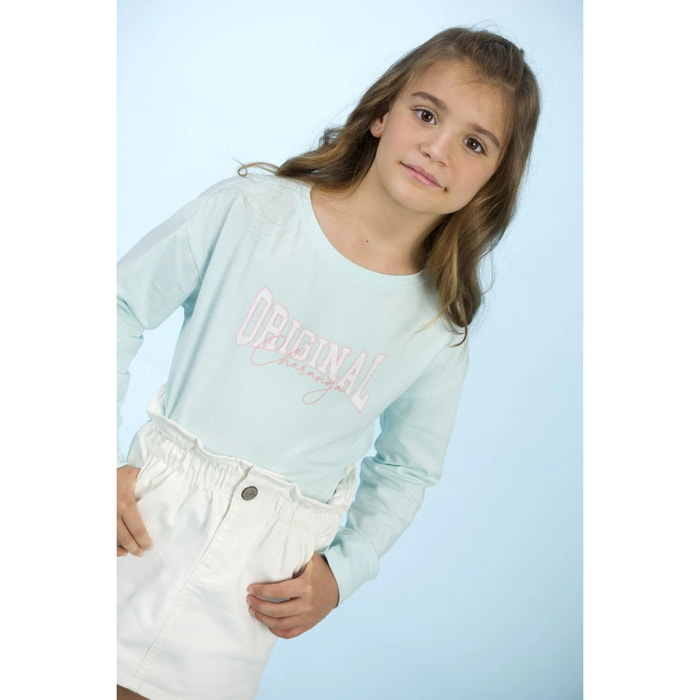 Camiseta de niña aguamarina