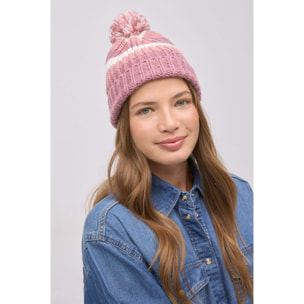 Cappello in maglia con pompon a righe