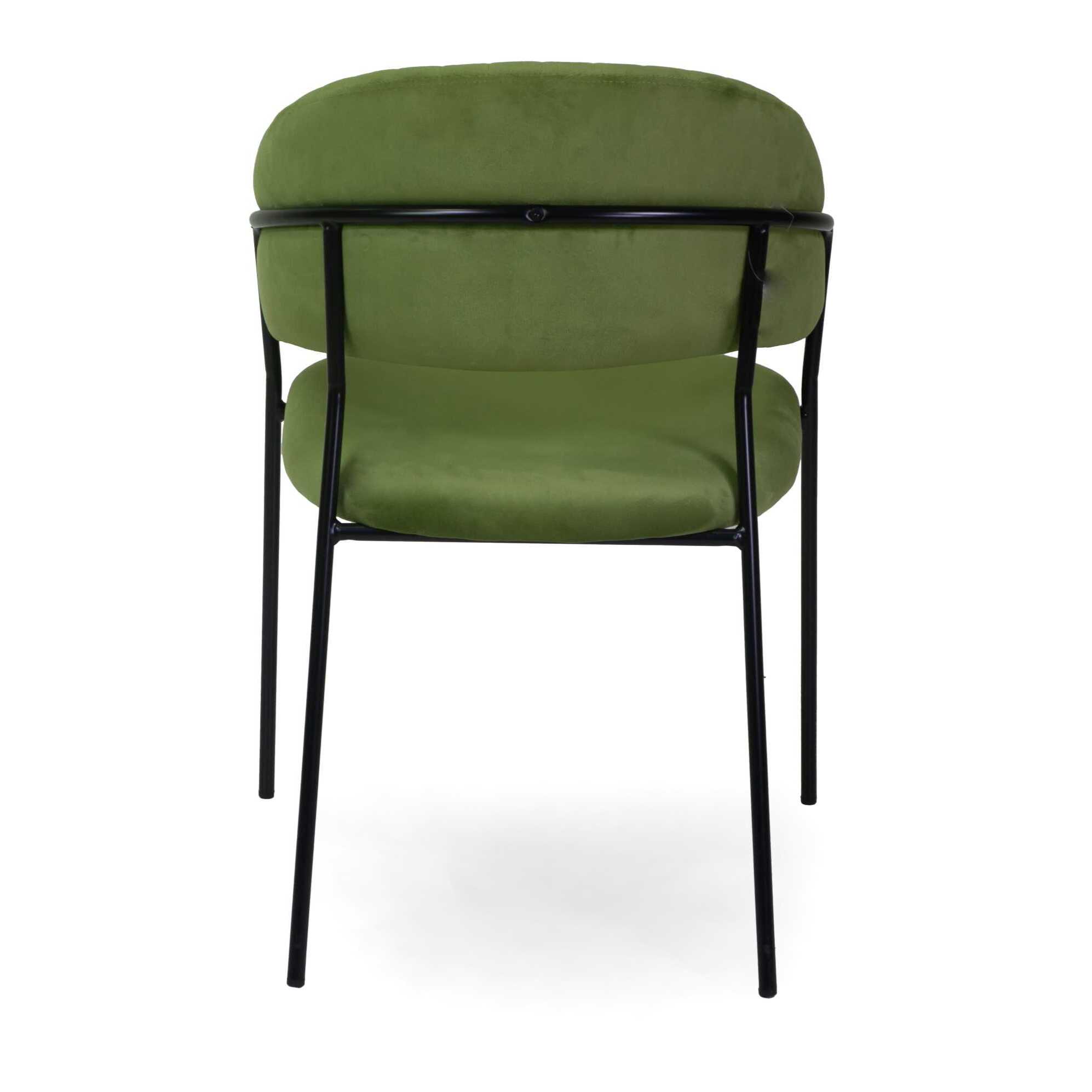 Poltrona Chloe Vacchetti in velluto verde con struttura nera cm59x51h83,5
