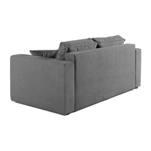 Topaze - canapé droit 2 places - en tissu - Gris foncé
