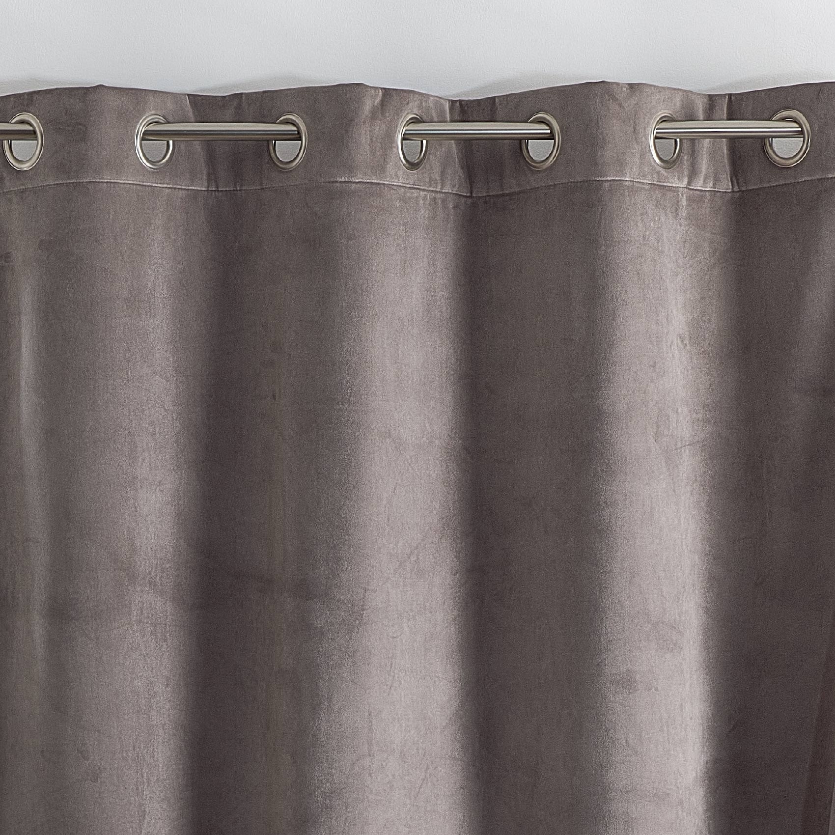 Rideau isolant et occultant en velours doublé polaire - Taupe