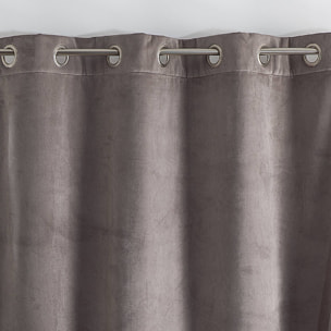 Rideau isolant et occultant en velours doublé polaire - Taupe
