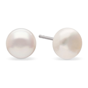 Pendientes Single Pearl Acero