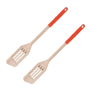 Ensemble de 2 Spatules de cuisine ajourée 34 cm Fackelmann Wood Edition