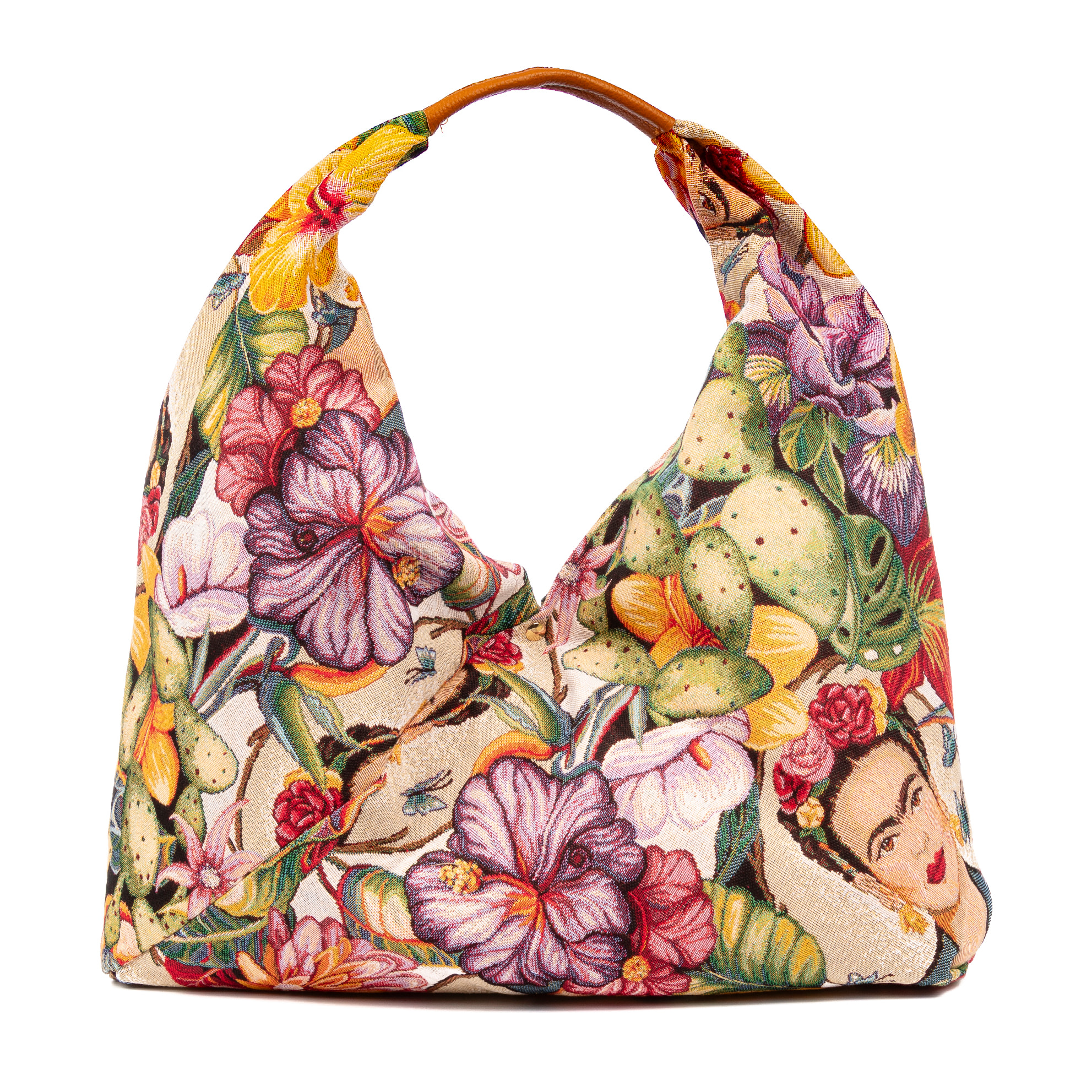 Banzi borsa Shopper in cotone, con manico in pelle. Design esclusivo.