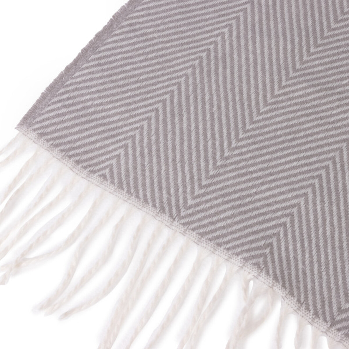 Plaid a spina di pesce in poliestere - Grigio