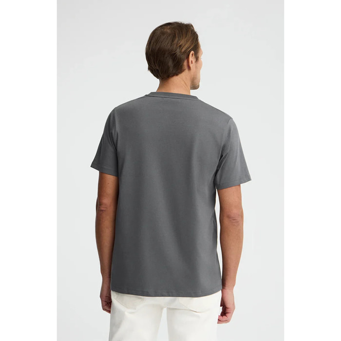 Maglietta color asfalto a maniche corte e ricamo Rigby Go