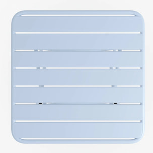 Table et chaises de jardin pliantes 2 personnes en métal bleu - Yumi