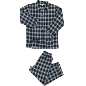 PACK Pigiama leggero mamma e bimba DONNA BAMBINA scozzese verde