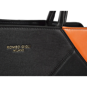 Borsa a mano con tracolla Romeo Gigli Milano nero/arancio