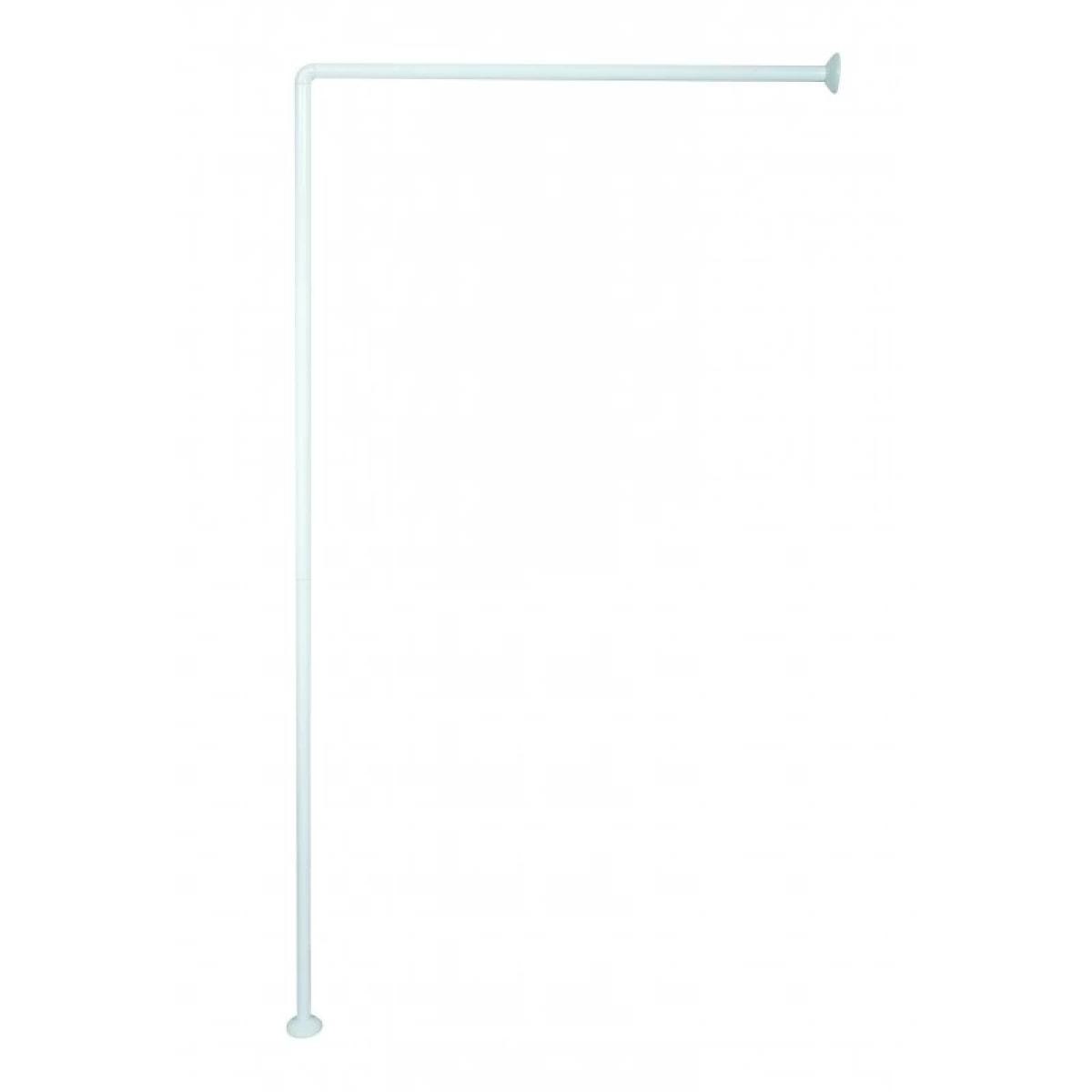 Barre tringle pour rideau de douche d'angle modulable à fixer en Alu 80x80x80cm Blanc MSV