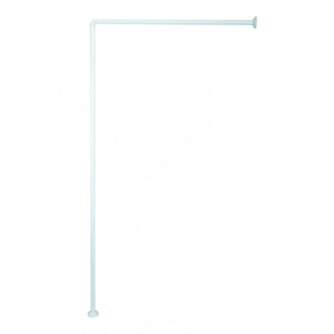 Barre tringle pour rideau de douche d'angle modulable à fixer en Alu 80x80x80cm Blanc MSV