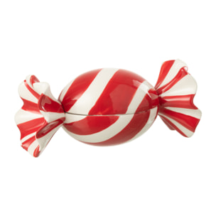 J-Line pot de conservation Bonbon Dolomite - céramique - rouge/blanc