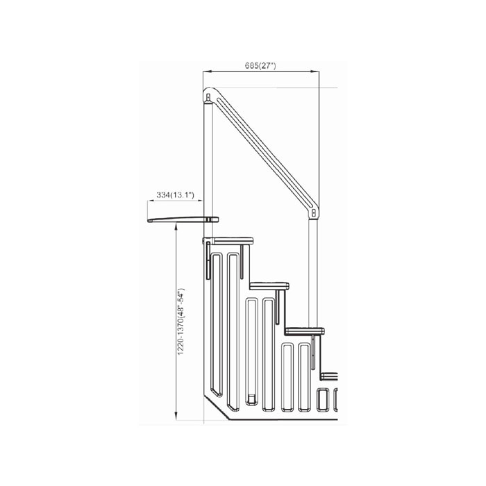 Escalier simple pour piscine en plastique