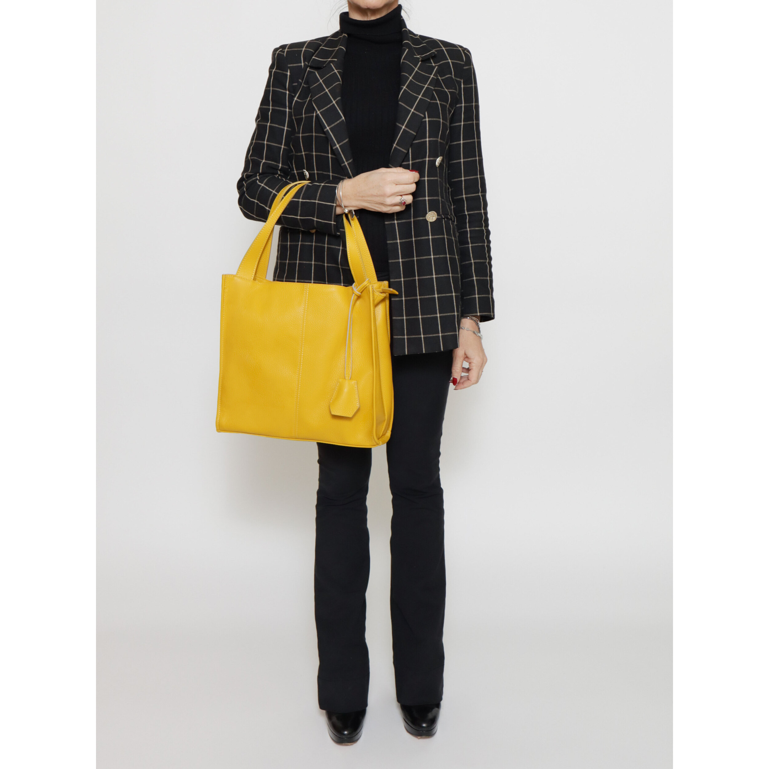 Borsa a spalla  da donna In Vera pelle Made in Italy 34x32x11 cm