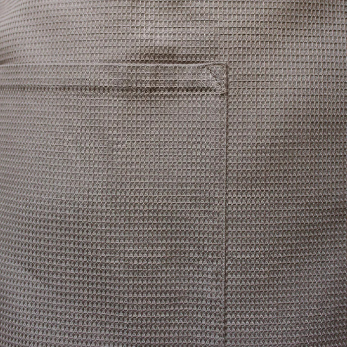 Peignoir pur coton bio 240 g/m² nid d'abeille brun Plaisance etain