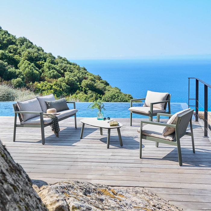 Salon de jardin Flovia 4 places vert laurier