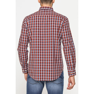 CAMICIA FANTASIA TINTO FILO CON COLLO BUTTON-DOWN
