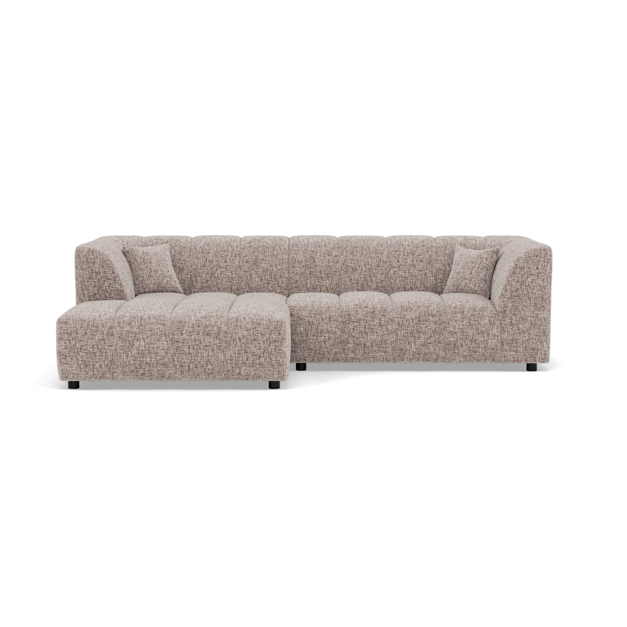 Curtis - canapé d'angle gauche 4 places avec accoudoir en tissu texturé - Taupe