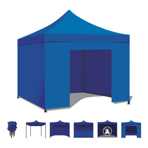 Taman Tenda / Gazebo Per Giardino 3X3 Impermeabile Tendone Pieghevole Per Fiere E Mercati Colore Blu
