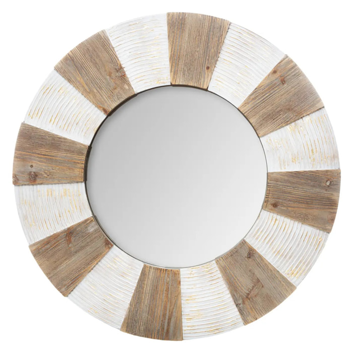 Miroir "Jade" relief en bois D90cm