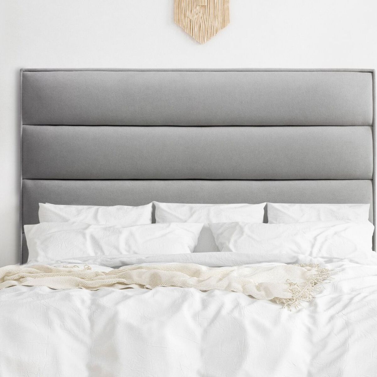 Cabecero de madera tapizado en tela para cama de 180 190x132