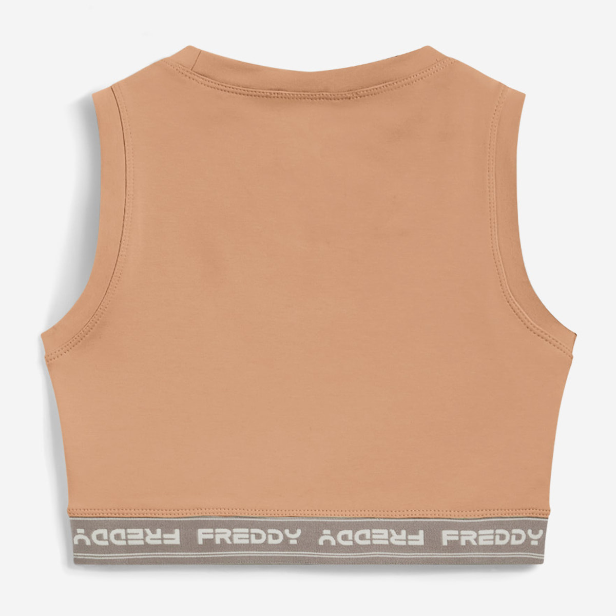 Top sportivo in heavy jersey stretch con elastico logato