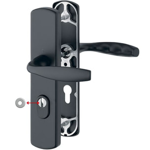 Ensemble de sécurité New York HOPPE 1810H/3452A-ZA/3450 Noir mat 37-52 mm - Clé i - 11810166