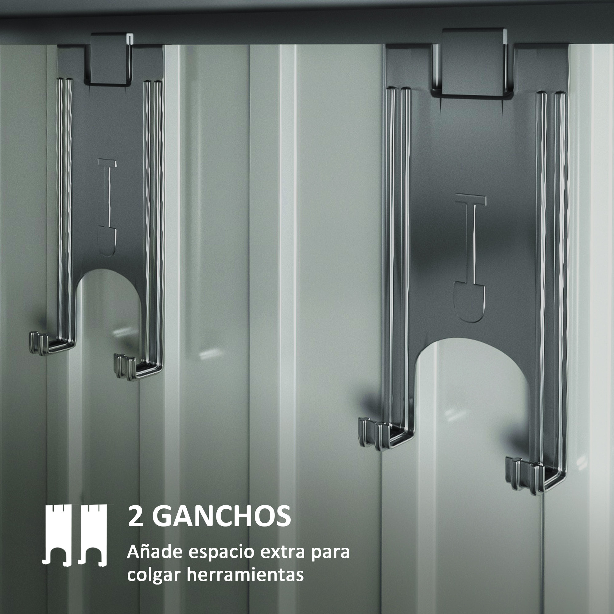 Caseta de Jardín Exterior 1,9m² 195x122x182 cm Cobertizo de Jardín Exterior con Base Refuerzo (Suelo NO Incluido) Puerta Corredera Ventanas Cobertizo para Terraza Patio Gris Oscuro