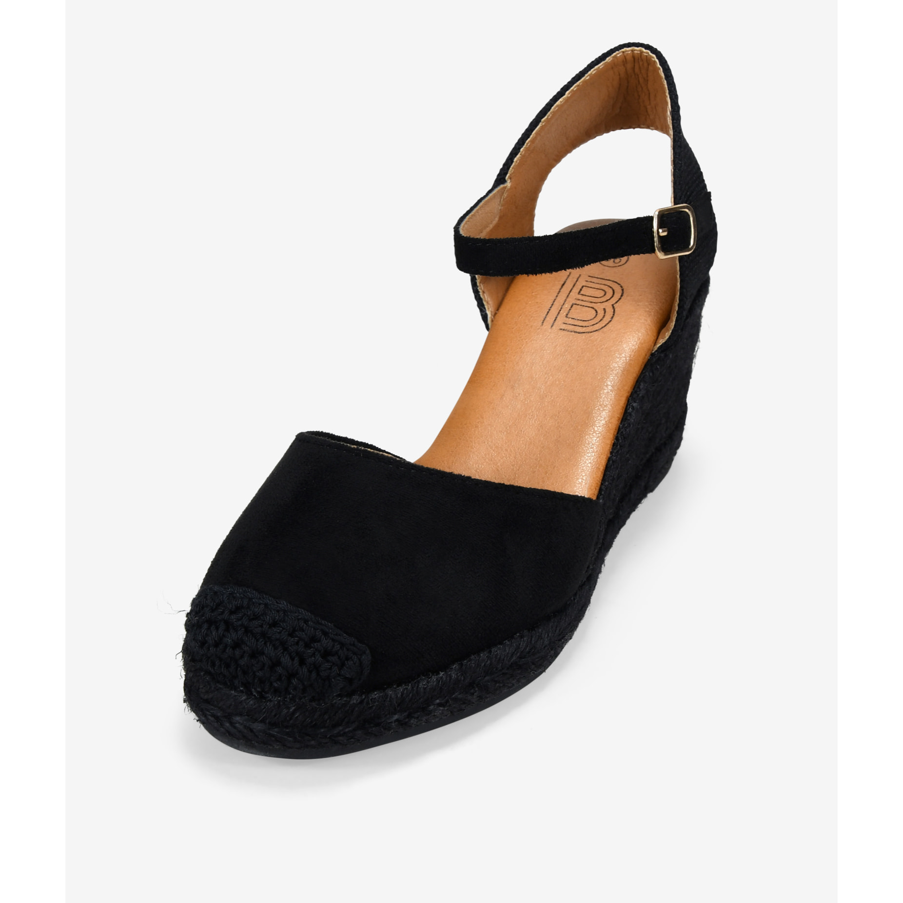 Alpargatas de cuña negras con esparto