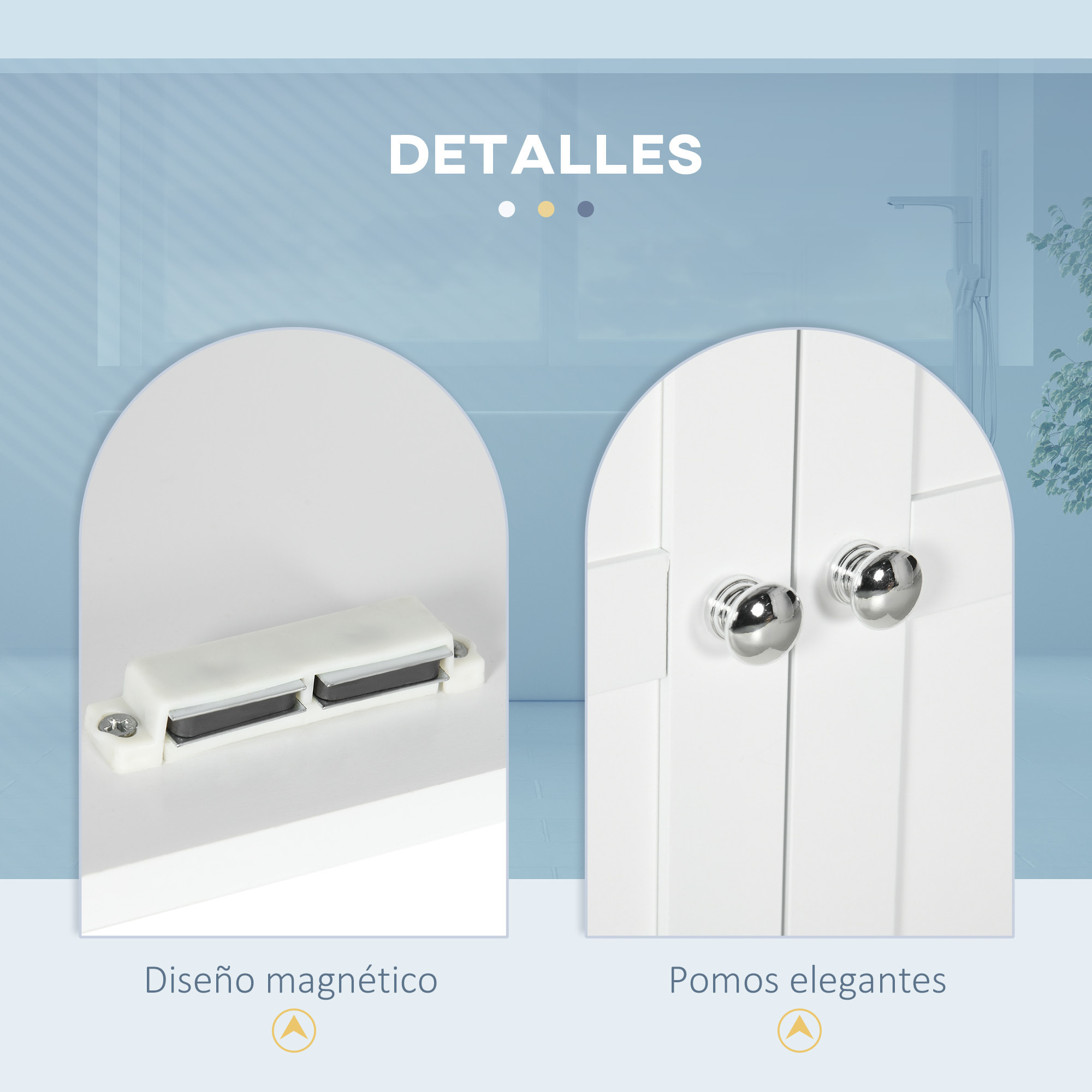 Armario para Baño de Pared Mueble de Baño Colgar con Estantes Ajustables y Puertas con Cierre Magnético Armario de Pared para Cocina Comedor 58x24x60 cm Blanco