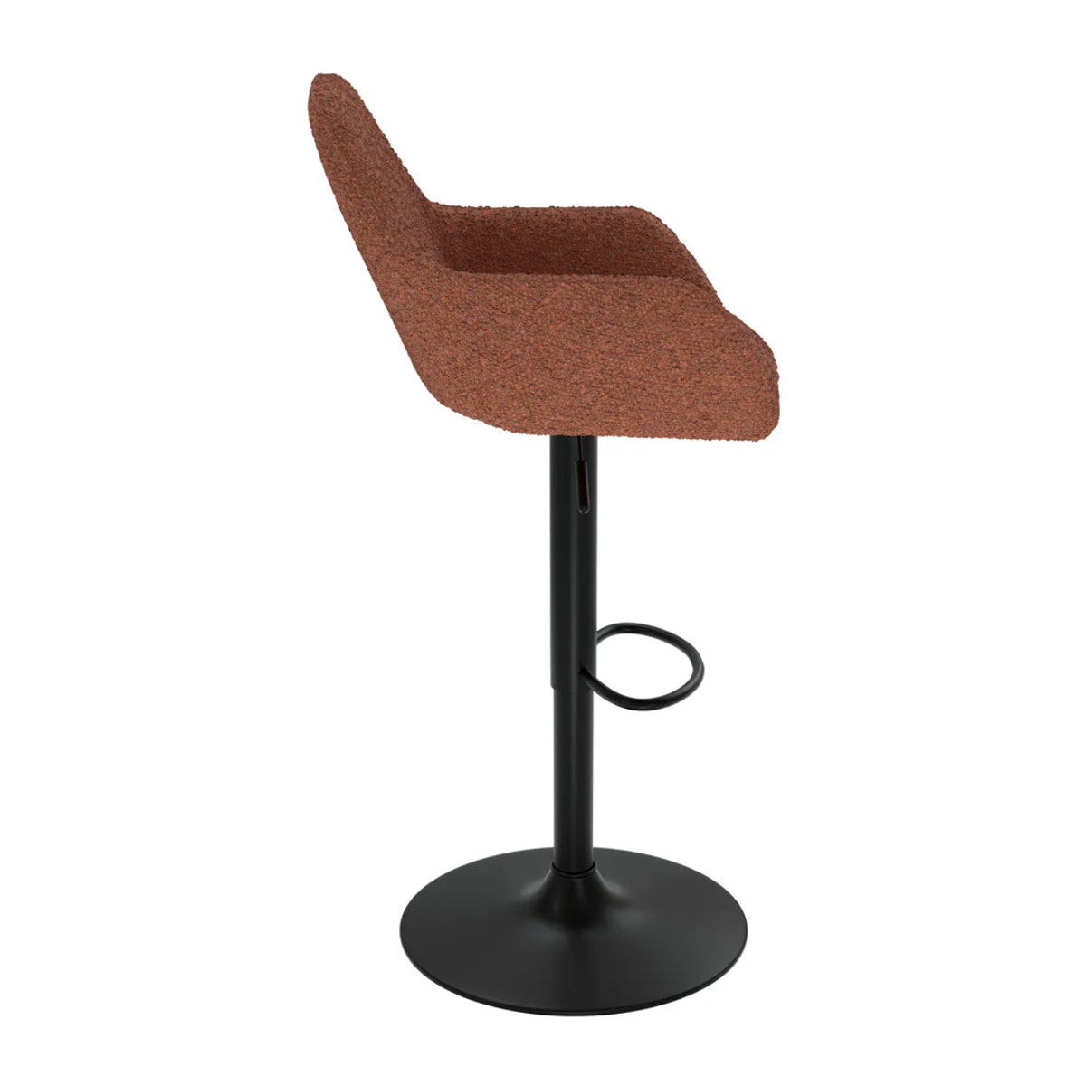 Lot de 2 chaises de bar effet laine bouclette rouge brique 63/83 cm - Adam