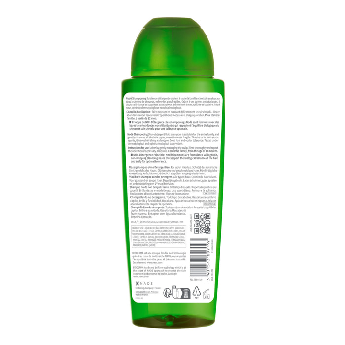 Nodé Shampooing Fluide - Nettoie, Respecte et Protège - Tous Types de Cheveux