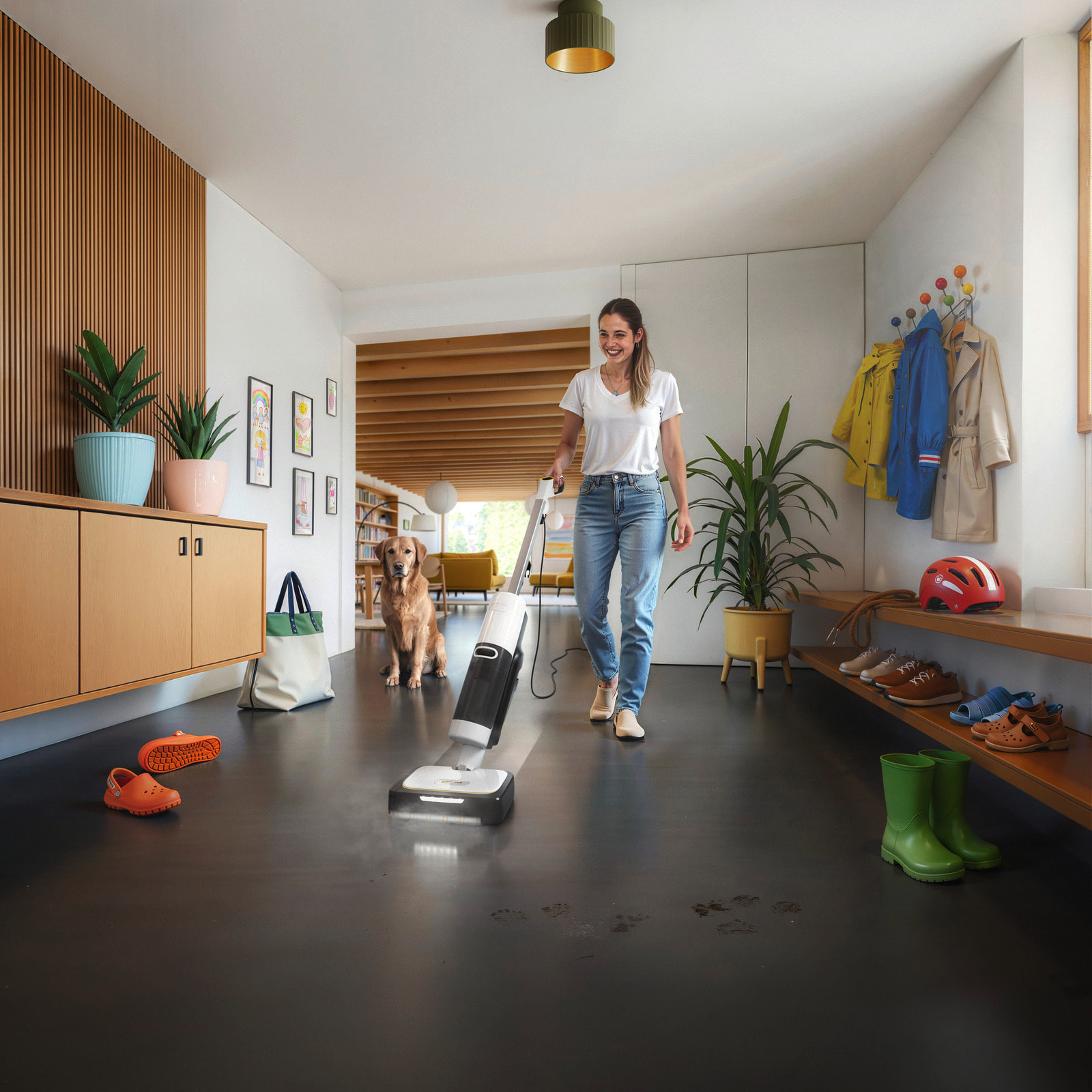 Balai vapeur aspirateur Karcher SCV 4 Steam Vac 1600 W - élimine virus/bactérie