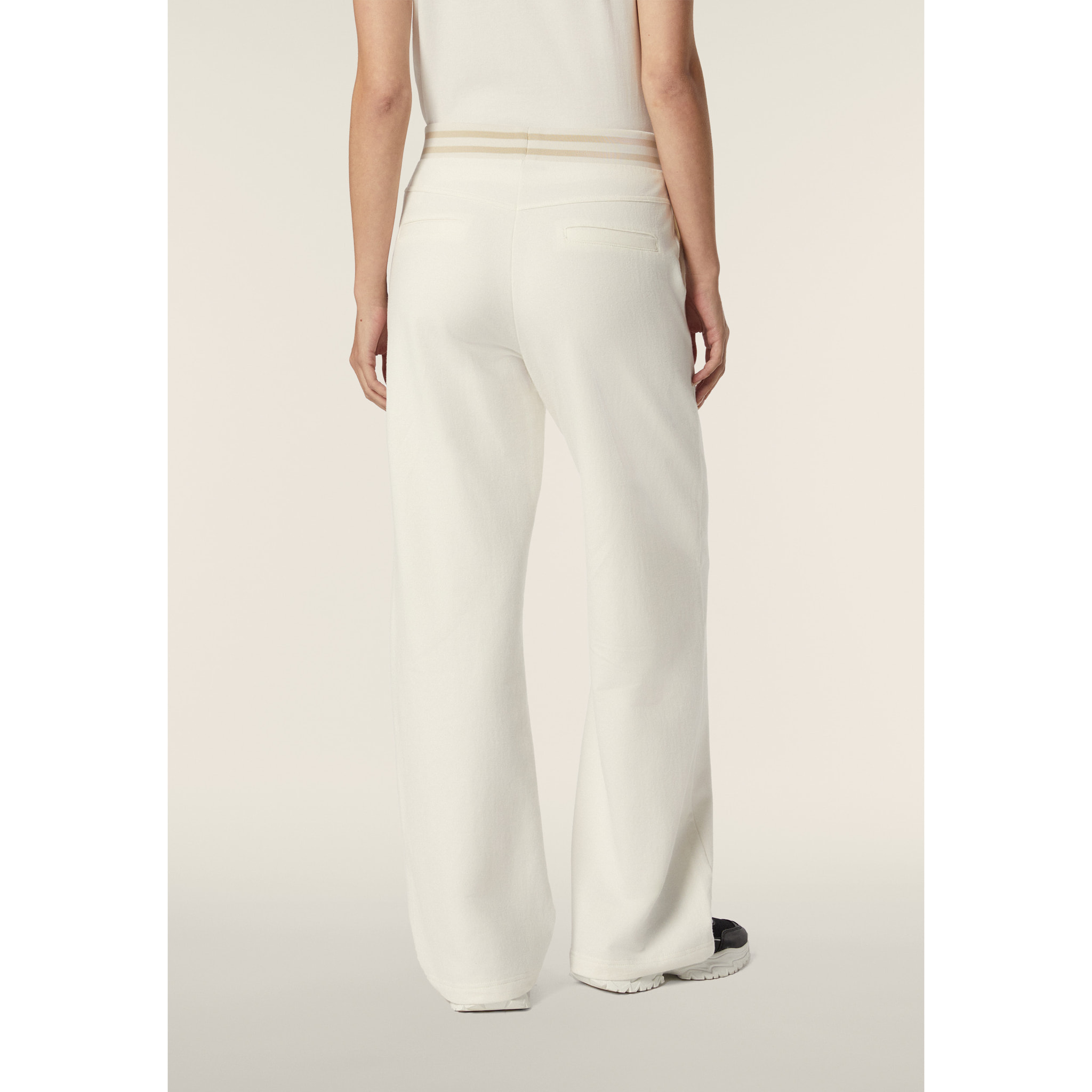 Pantalone donna wide leg in felpa garzata