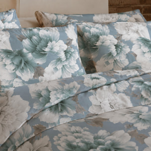 COTONISSIMI Completo Letto Peonys in 100% puro cotone_Matrimoniale
