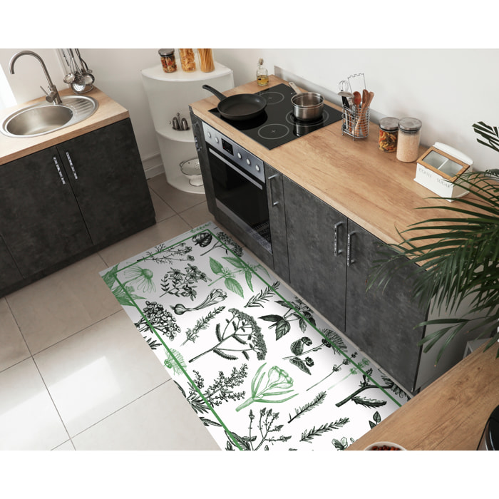 Alfombra de vinilo CERAMIKO, Plantass medicinales menta 66x150 cm
