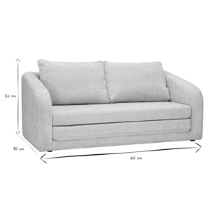 Canapé convertible 2 places en tissu effet velours texturé beige MAHAUT