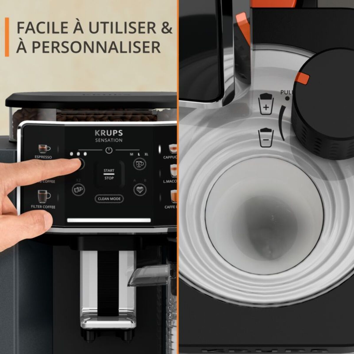 Expresso Broyeur KRUPS Sensation lait EA912HF1