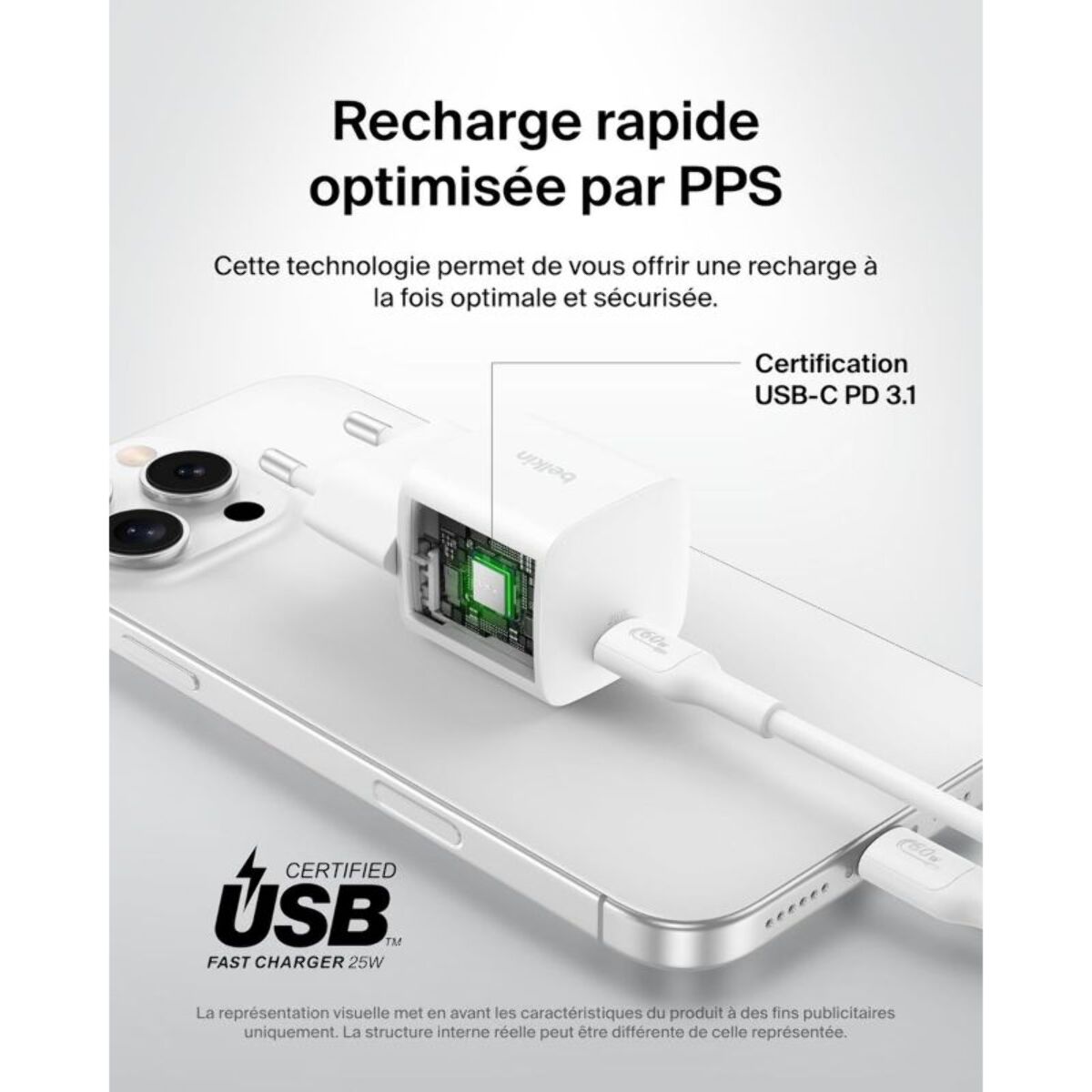 Chargeur BELKIN 25W USB-C Blanc