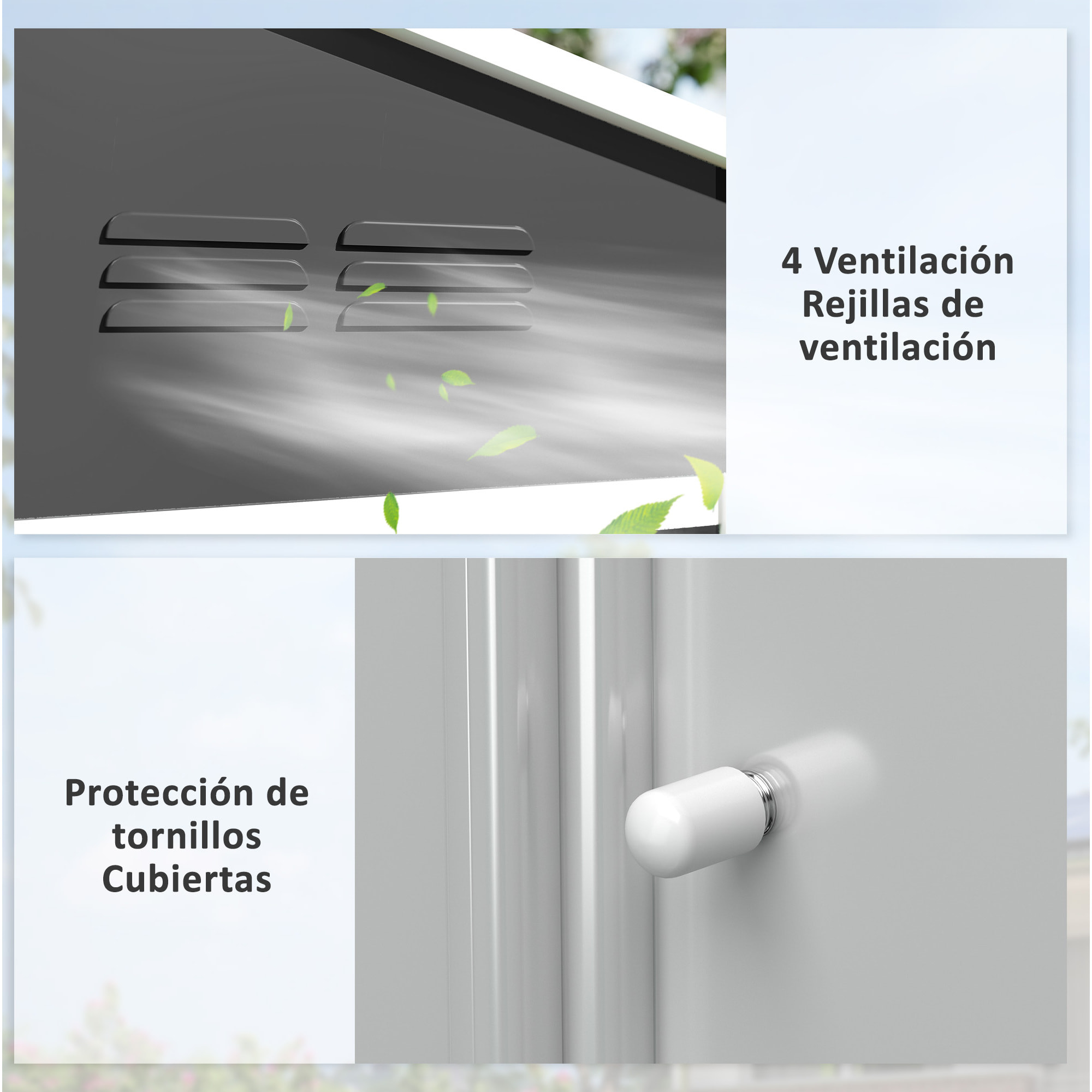 Caseta de Jardín Exterior 3,6 m², 236x171x191 cm, Cobertizo de Jardín Exterior Metálico con Puertas Correderas y Ranuras de Ventilación, para Almacenamiento de Herramientas, Gris Oscuro